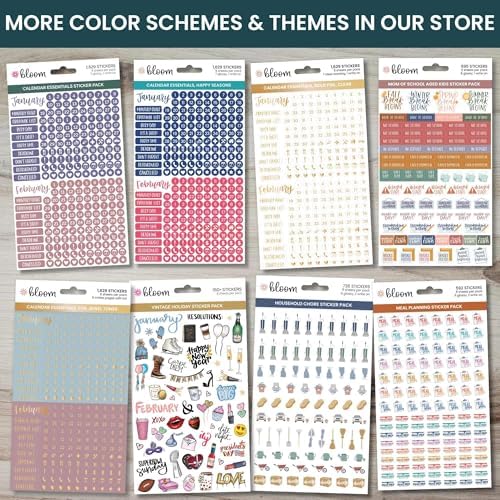 bloom daily planners Vintage Classic Planner Stickers - Hand-Drawn Essential Variety Pack for Everyday Planning & Decorating - 6 Sheets / 360 Stickers