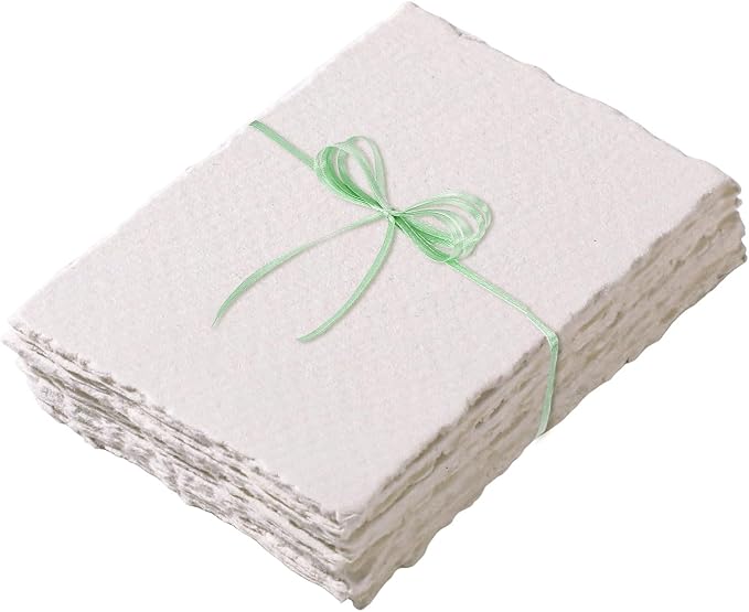 50 Sheets Deckled Edge Watercolor Paper, 2.5 x 3.5 in, 160 GSM