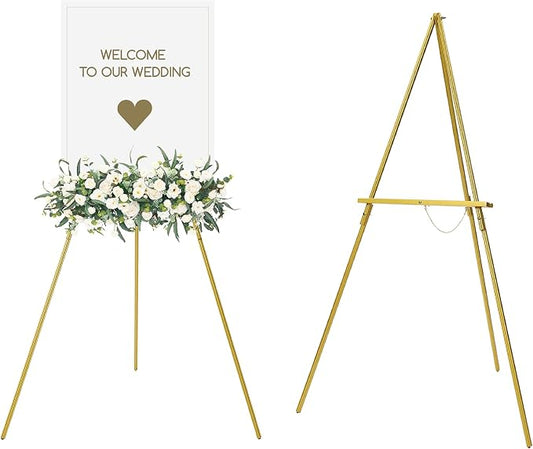 MEEDEN Wooden Easel Stand for Display: Gold Wood Tripod for Poster Board