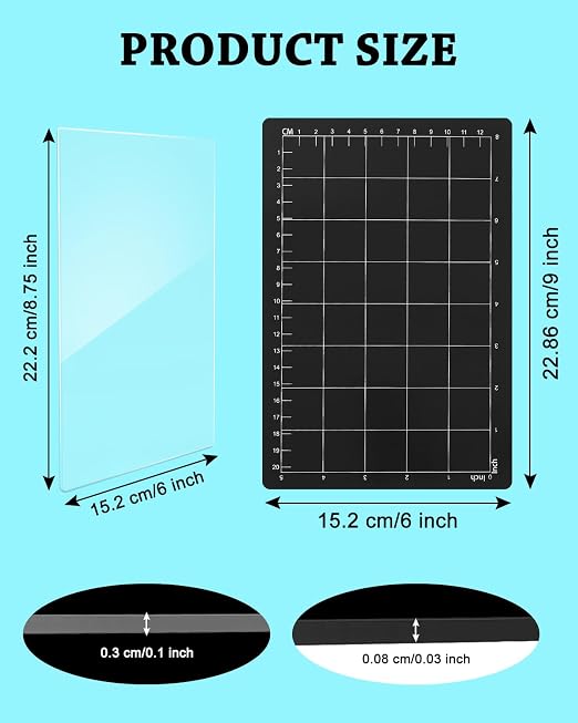 UCEC 3 Pcs Magnetic Cutting Shim & Cutting Pads Set for Card Making Crafts | Die Mats Kit 9"x6" Magnetic Mat with Grid & 2 Transparent Cutting Pads for Die Cutting Machine Embossing & Card Making Crafts