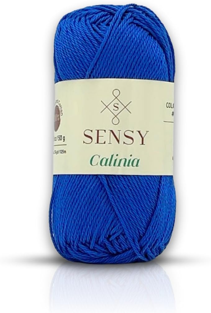S Sensy Calinia-Mercerized Giza Cotton Amigurumi #2 Fine Yarn Blue 131yds