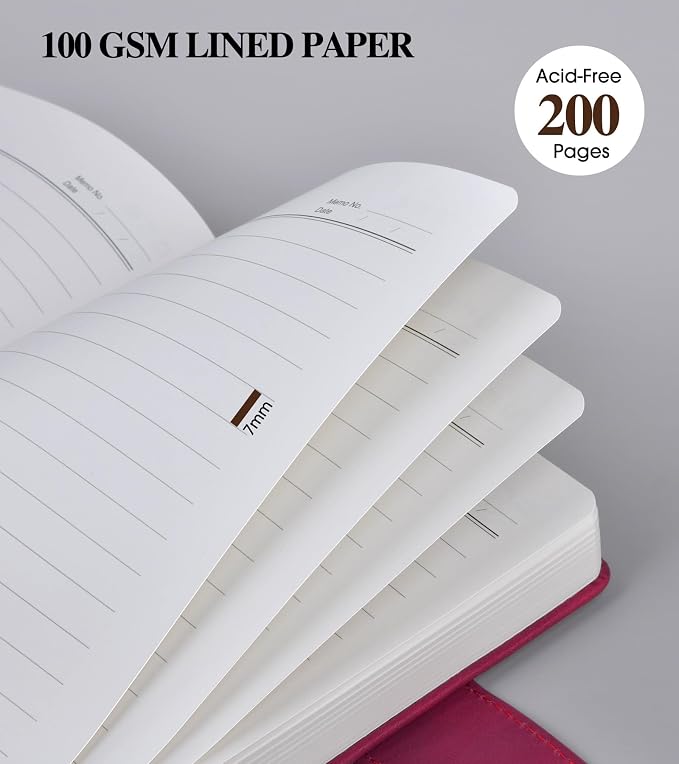 PAIBAS Lined Journal Notebook for Men, A5 Leather Journals for Writing Women, Hardcover Notebooks for Work,School,Note Taking,Travel,Business,Personal daily Diary,200 Page College Ruled (5.9" x 8.4")