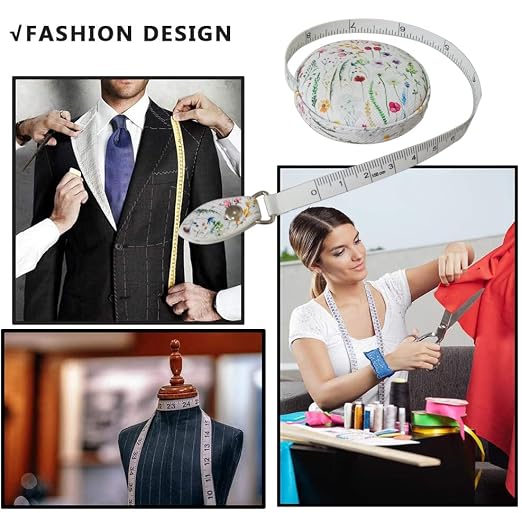 Tape Measure for Body Measuring Fabric Sewing Tailor Ruler Flexible Soft Pocket Small Mini Body Measurement Cloth Measuring Tape 60 Inch Premium Leather Retractable Tape Measure