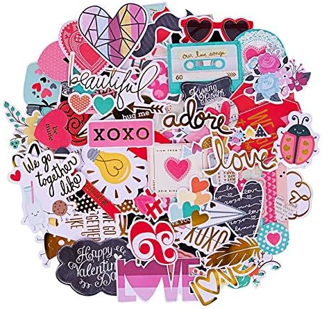 FaCraft Scrapbooking Supplies Ephemera Die Cuts Stickers (95 pcs Love)