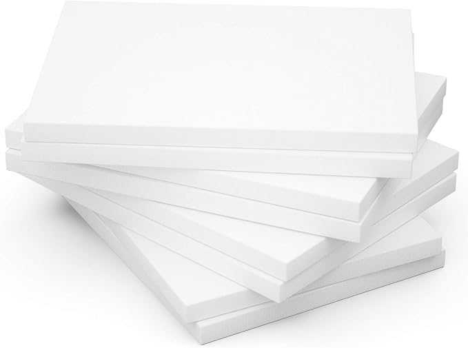 GOTIDEAL Stretched Canvas, 9x12 Inch Set of 8, Primed White | 100% Cotton Artist Canvas Boards for Painting, Acrylic Pouring, Oil Paint Dry & Wet Art Media