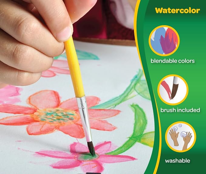 Crayola Watercolor Paint Set for Kids, Washable Paint, School Art Supplies | School Supplies Essentials, Washable Paint for Kids, Arts & Crafts, Ages 4+