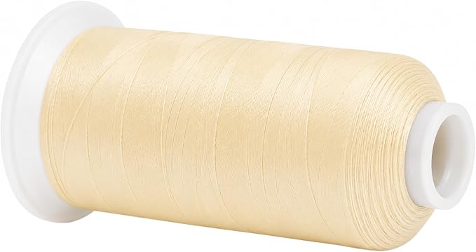 Mandala Crafts Ivory Tex 90 Polyester Heavy Duty Thread for Upholstery | 1500 Yds T90 UV Resistant Strong Thread for Leather Sewing, Marine, Drapery, Jeans, Hair Weaving & Extension, Outdoor