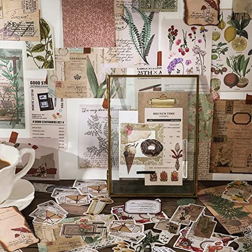 BLEDS 400PCS Vintage Journaling Supplies Scrapbook Paper Stamp Stickers