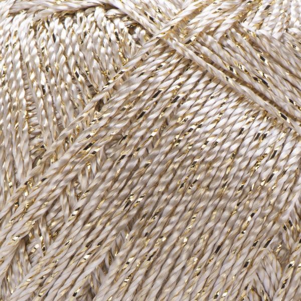 YarnArt Bright Metallic Glitter Yarn – 80% Polyamide 20% Metallic Polyester, 90g 340m, Soft Sparkle Fiber for Crochet, Lace, Summer Tops & Accessories – 4 mm Needle & Hook (101, Gold)