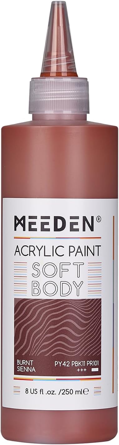 MEEDEN Soft Body Acrylic Paint: Burnt Sienna Matte Finish 250ml/8.45oz