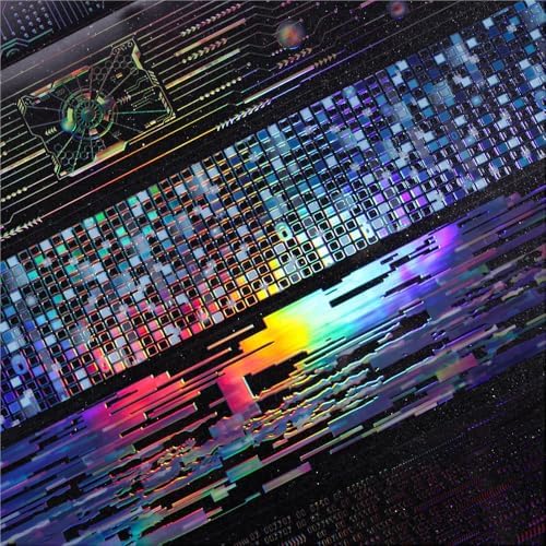 6Rolls Vintage Punk Circuit PET Tape Junk Journal Scrapbook Supplies Laser Circuits PET Washi Tape Stickers for Scrapbooking Wave Chip Decorative Collage Materials Stickers for Journaling Supplies