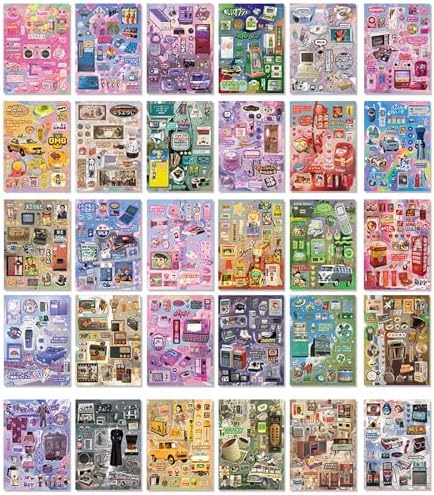 Japanese Sticker Book for Adults – 45 Sheets 800+ Pcs Aesthetic Vintage Manga Stickers for Journaling & Scrapbooking, Cute Sticker Book for Planner, DIY Crafts, Junk Journal & Gifts