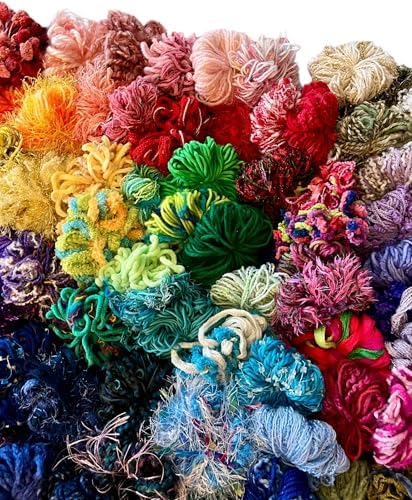 100 yrds 10 Colors Fiber for Embellishments Assorted Novelty Yarn, 10 yrds per Color (mix2)