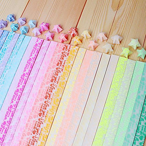 Yeooyoor Origami Stars Papers Package DIY Paper, 600 Sheets - 20 Colors (Glows in the Dark)