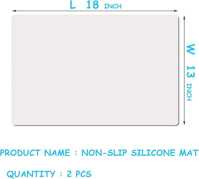 Large Clear Silicone Craft Mats: 13"W x 18"L Heat Resistant Non Slip