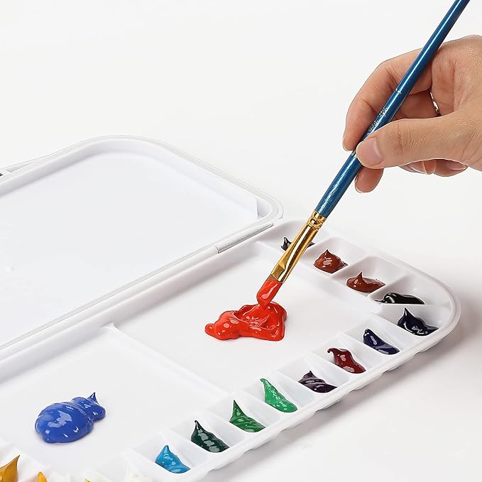 Mr. Pen- Airtight Watercolor Palette with Lid, 18 Wells & 2 Mixing Areas | Lightweight Sealing Paint Palette for Travel, Painting, Watercolor Mixing, Art Class and Studio Use