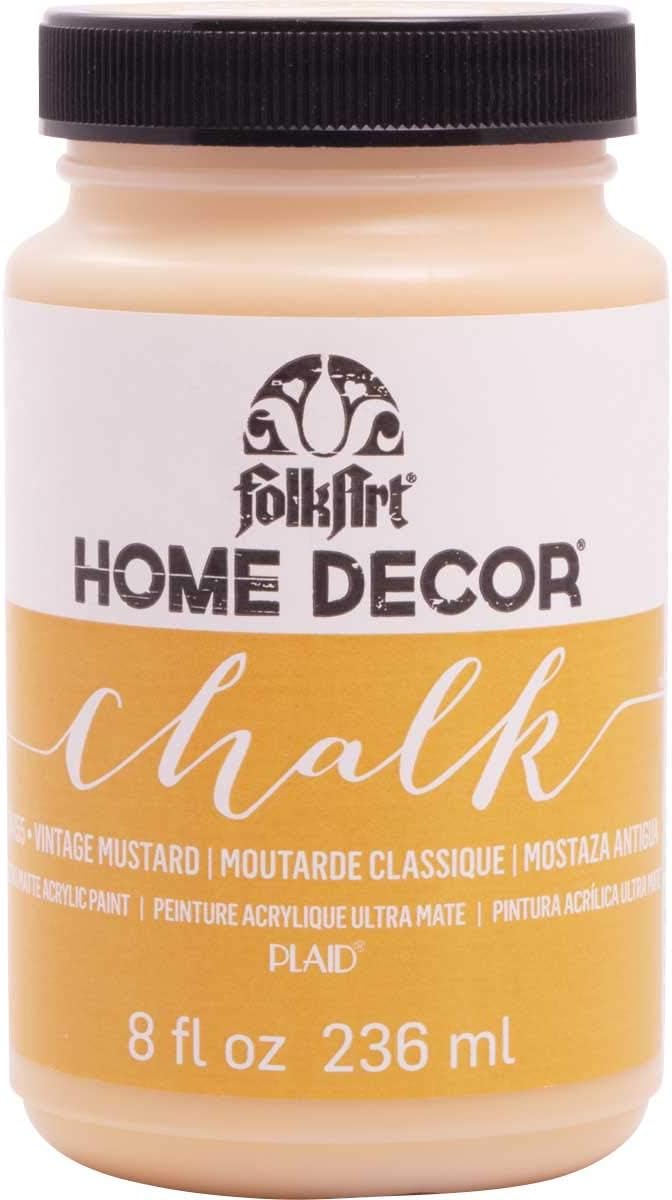 FolkArt Home Decor Chalk Furniture & Craft Paint in Assorted Colors, 8 ounce, Vintage Mustard