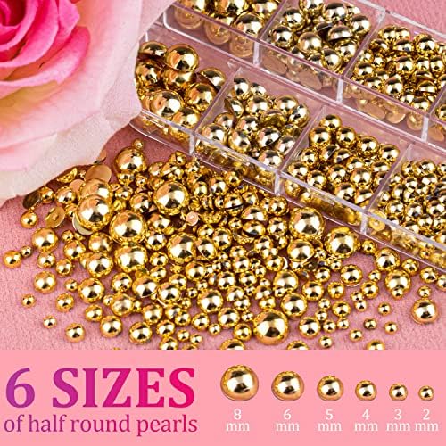 2 Boxes Flatback Nails Pearls for Nails Silver Gold Nail Charms
