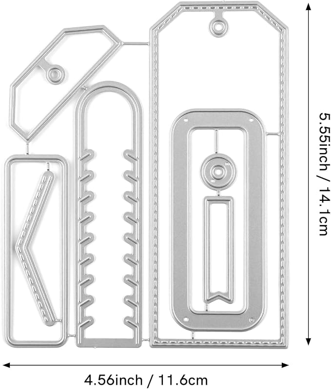 BAOFALI 1 Set Tag and 1 Set Candy Dies Cutting Rectangular Gift Card Envelope Cutting Dies Sets Label Tag for Scrapbooking DIY Cards Album Crafts Supplies(Tag:4.6x5.6inch Candy :5.4x2.7inch)