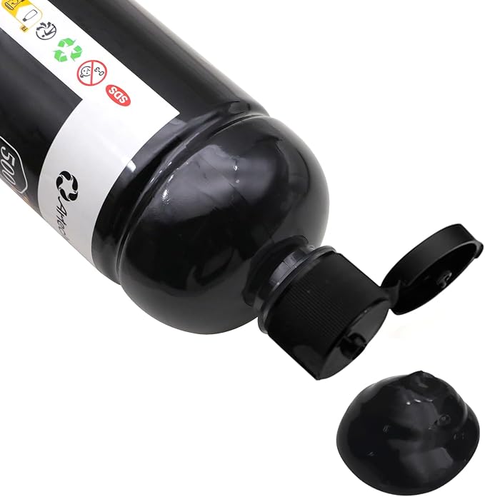 Artecho Lamp Black Acrylic Paint 500ml / 17oz Large Bottle