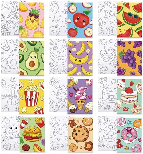 Louise Maelys 12Pack Pre Drawn Canvas to Paint for Kids,Fruit Food