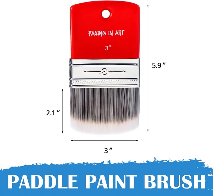 Falling in Art 3 Inch Filbert Paddle Paint Brush | Scale Brush, Blending Paint Brush for Oil and Acrylic Paints