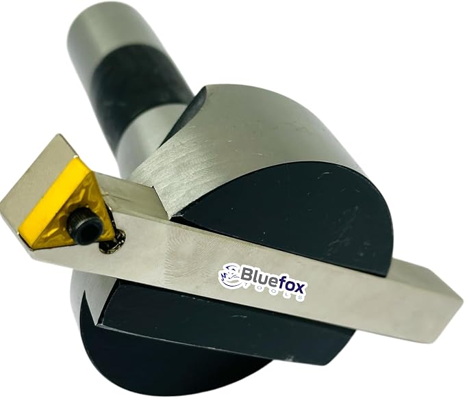 Bluefox 2.5 Fly Cutter R8 Shank for Bridgeport Milling Machine Includes 1/2"x 1/2"x 4" Indexable Tool Bit 7/16 UNF Drawbar High-Precision Machining Tool for Smooth Surface Finishing & Material Removal