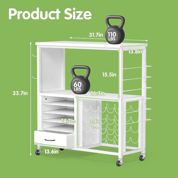 Rolling Craft Storage Cart, Compatible with Cricut Cutting Machines