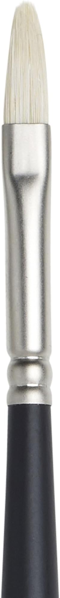 Winsor & Newton Artists' Oil Hog Paint Brush, Long Handle Size 2, Filbert | Handcrafted with interlocked Chungking bristles; Have spring, stiff, & flagged allowing large amounts of colour to be carried