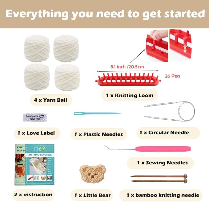 Novelchet Knitting Loom Kit for Beginners with Step by Step Video Tutorial