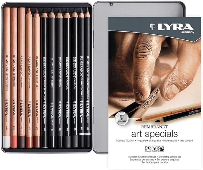 LYRA Rembrandt Art Specials, Fine Art Sketching Set, 12 Assorted Pencils, Ideal for Professionals & Students