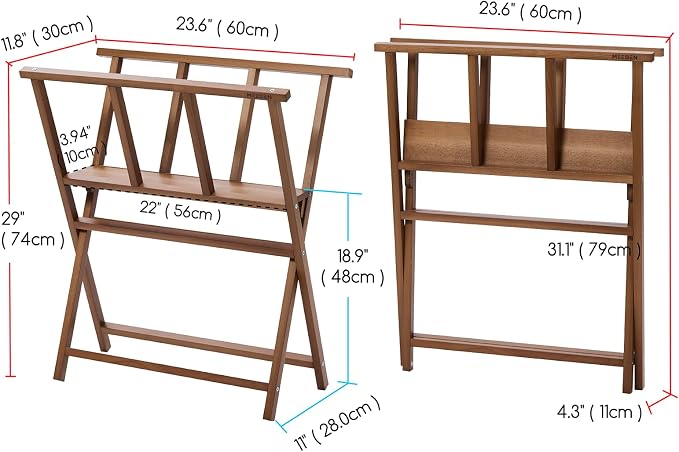 MEEDEN Art Storage Print Rack: Folding Beech Wood Display Rack for Artwork