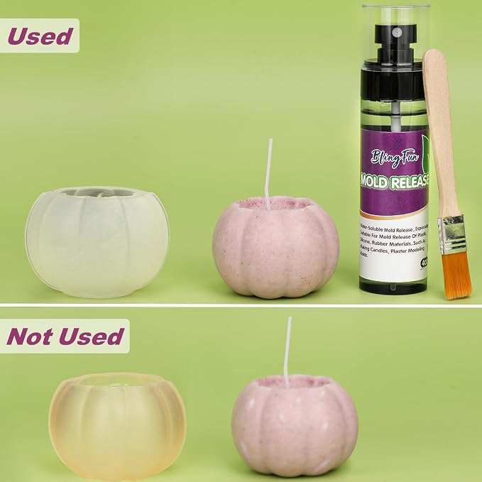 BlingFun Mold Release Spray for Candle Making & Epoxy - Uniform Coverage Fast Drying Non-Stick, Professional Grade Silicone Based Release Agent, Easy to Clean Extends Mold Life