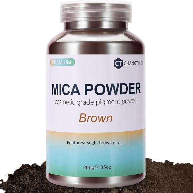 Mica Powder,7.05OZ（200g）,Brown Mica Powder Pigment for Epoxy Resin，Lip Gloss，Car Paint，Dye，Soap Making，Nail Polish,Epoxy Resin,Candle Making,Bath Bombs