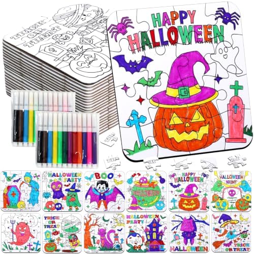 Halloween Crafts for Kids & Toddlers-DIY Art Puzzle Activities kit Game Toy
