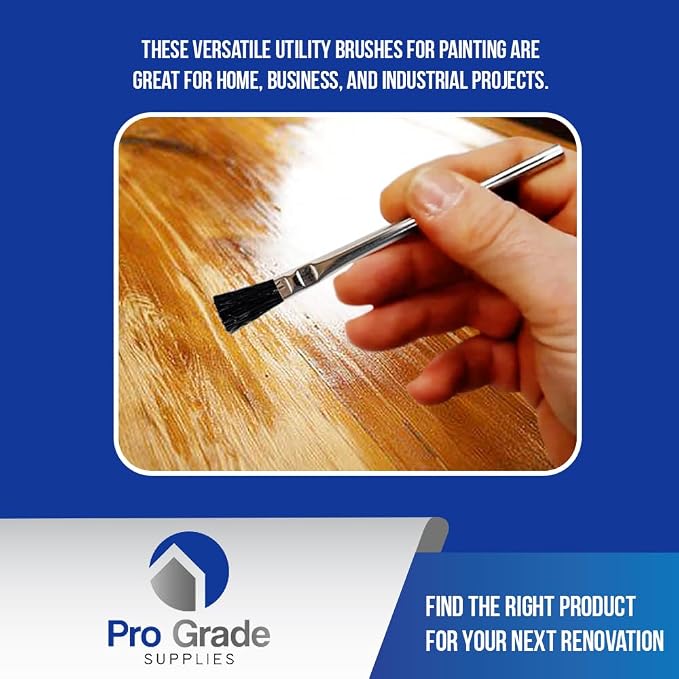Pro Grade Acid Brushes, 3/8 Inch Flux Brush for Glue & Grease, 36 Count | Soldering, plumbing & welding | Epoxy, resin & adhesives | Boar hair bristles, metal ferrule | Jewelry & crafts
