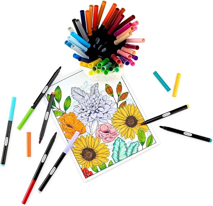 Crayola Color & Detail Marker Set (50ct) Drawing Markers for Adults, Art Markers, Graphic & Fine Tip, Gift for Teens & Adults