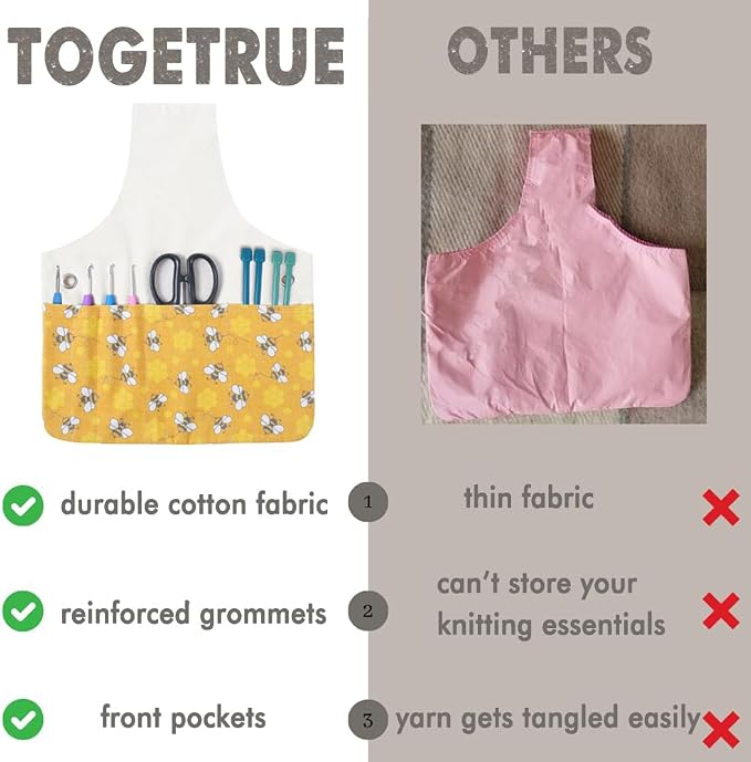 TOGETRUE Yarn Bag, Knitting Crochet Tote Bag, Yarn Storage Bag Organizer