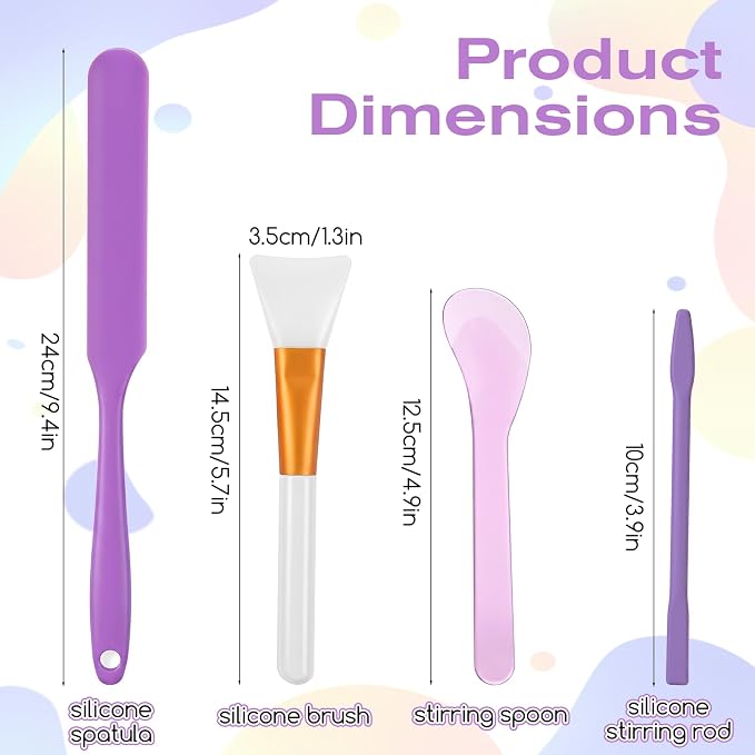 12 Pcs Silicone Resin Stir Sticks Kit for Epoxy UV Casting, Silicone Epoxy Brushes Reusable DIY Craft Tool for Mixing Resin Non-Stick Waxing Wax Stick for Mixing Resins Paint, Waxing, Liquid
