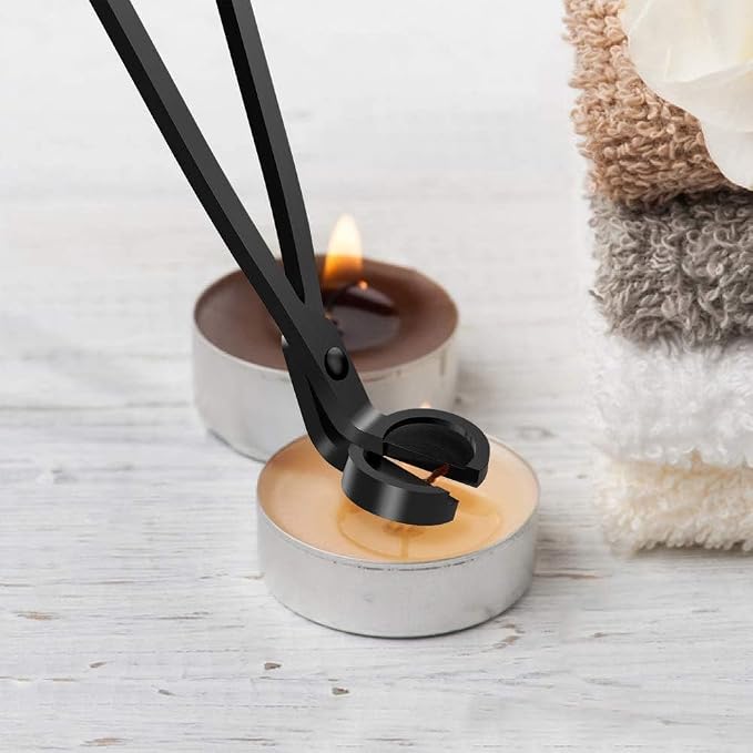 RONXS 3 in 1 Candle Wick Trimmer Set, Snuffer, Dipper, Cutter, Black | Candle Care Accessory Kit, Stainless Steel, Trims Wick, Puts out Flame and Dips, Gift Box for Candle Lovers Home Decoration