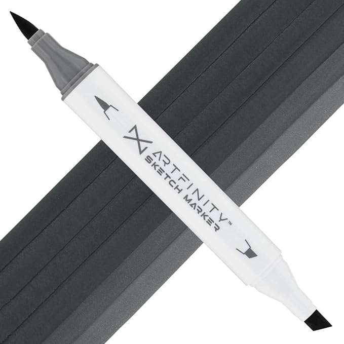 Artfinity Sketch Markers - Concrete BG9-6, Vibrant, Professional, Dye-Based Alcohol Markers for Artists, Drawing, Travel, & More