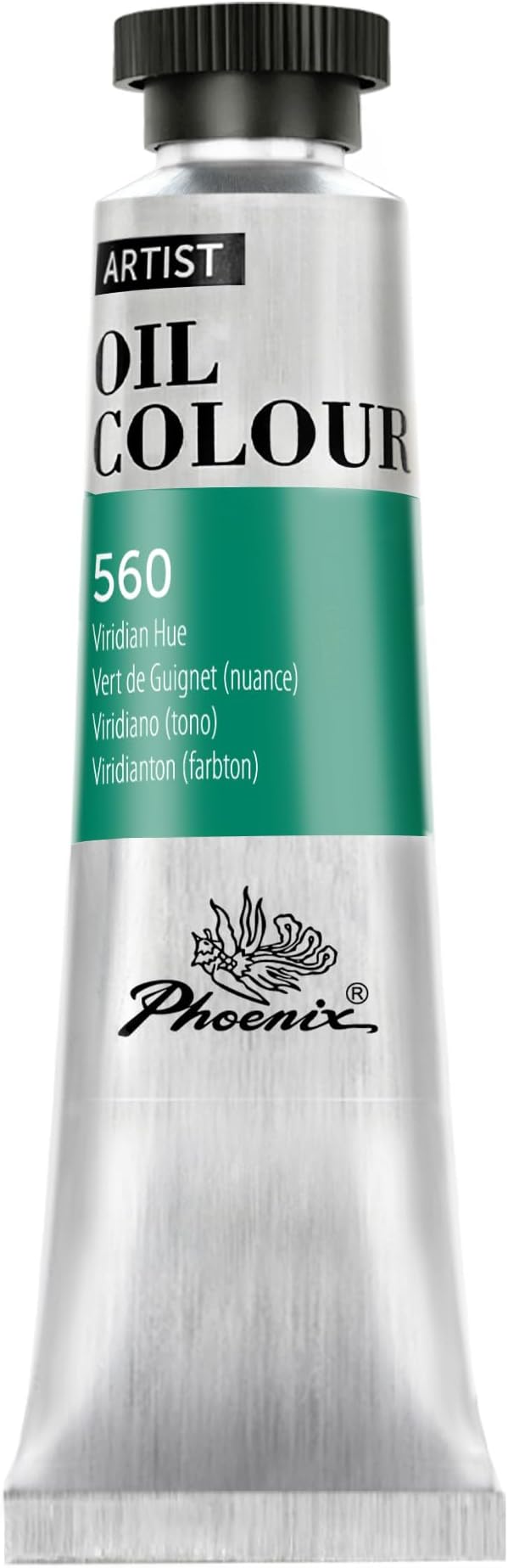 PHOENIX Viridian Hue Oil Paint - 40ml / 1.35 Fl oz. Single Tube - Artist Quality Oil Based Paint for Professionals