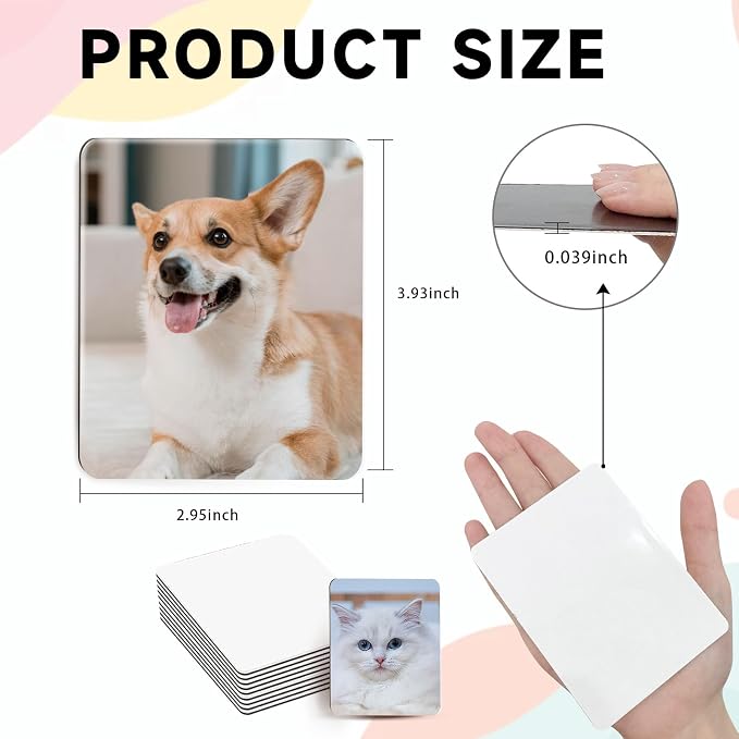 20Pcs Sublimation Magnets Blanks Square Fridge Magnets (2.95" x 3.93") | Personalized DIY Craft Gifts Sublimation Magnets Blanks for Home Kitchen Refrigerator Microwave Oven