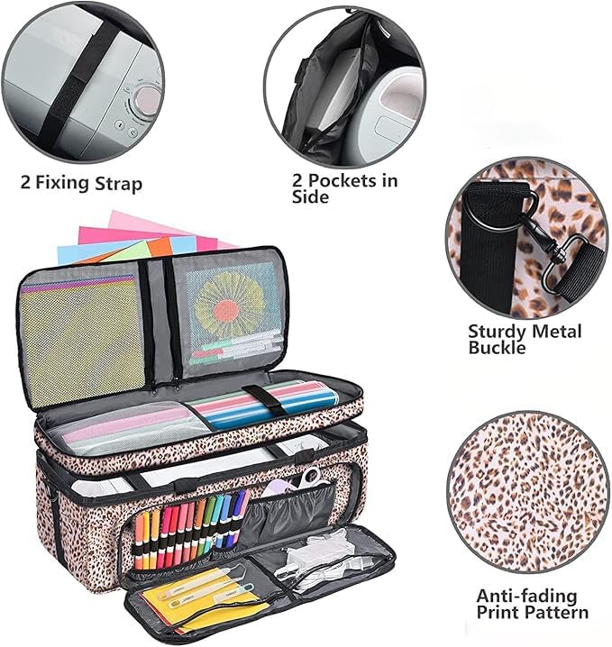 Double Layer Carrying Case with Cutting Mat Pocket & Accessories Storage