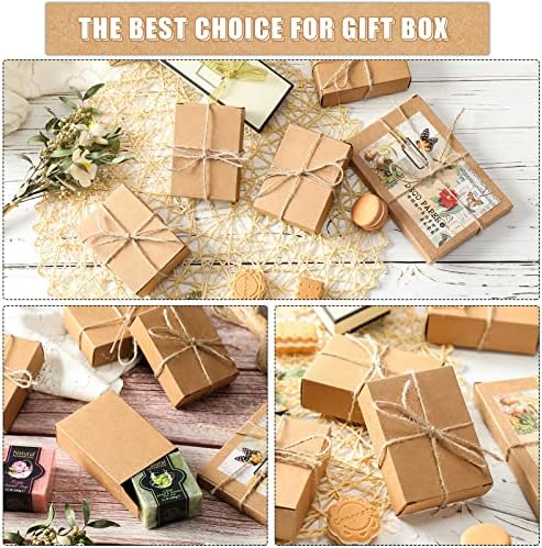 Gersoniel Kraft Soap Boxes Soap Making Kit 3.8x2.8x1.2,Brown