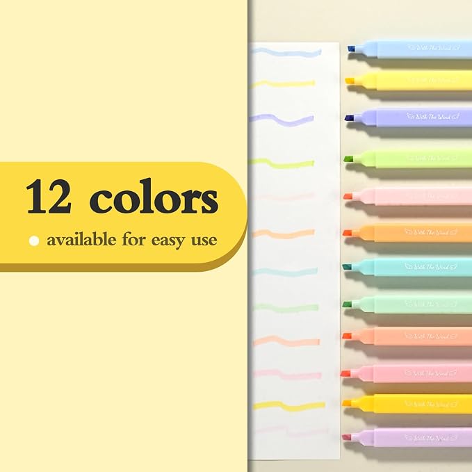 konket 12Pcs Aesthetic Bible Pastel Highlighters and Pens no bleed Cute Highlighters Double Ended Highlighter for and Office Journal
