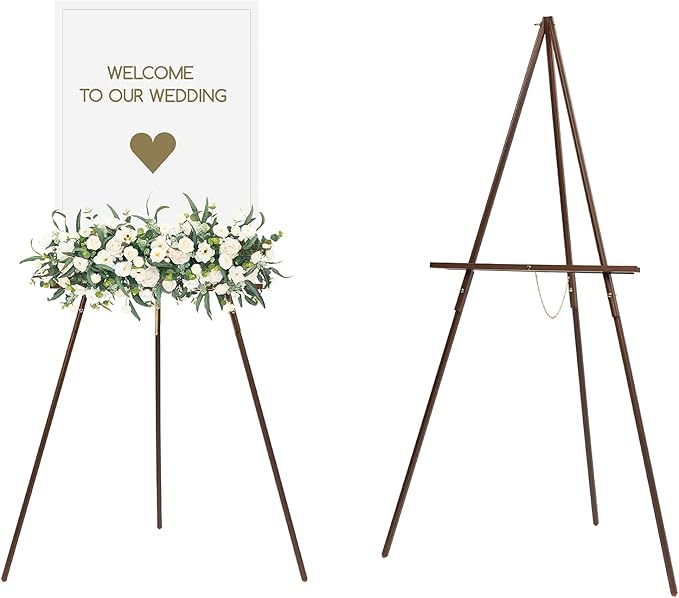 MEEDEN Easel Stand for Wedding Sign: Wood Tripod for Poster Board