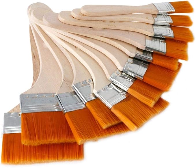 EORTA Flat Art Paint Brushes Set Assorted Size Nylon Painting Brushes