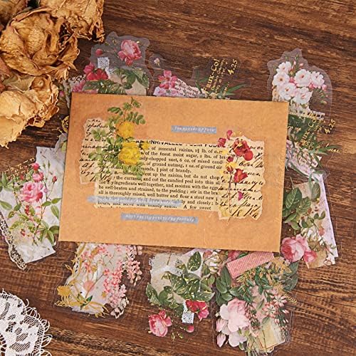 Dizdkizd 180 Pieces Transparent Flower Scrapbook Stickers