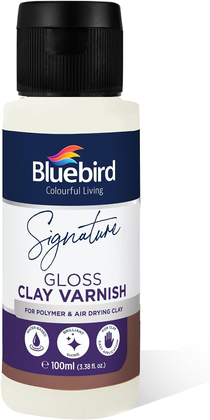 Bluebird Signature 100ML Air Dry Clay Glaze - Air Dry and Polymer Clay Varnish, Prevents Cracking and Scratches (3.4 Fl Oz)